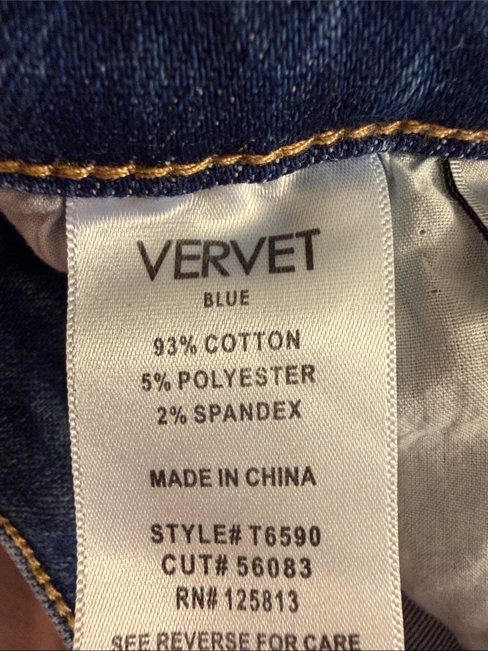 Vervet High Rise Straight Leg Jeans Distressed Raw Hem Medium Wash - Picture 5 of 5